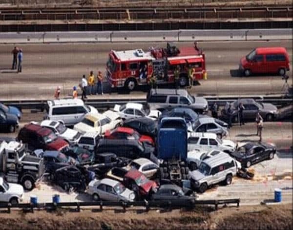 biggest car pile up in history