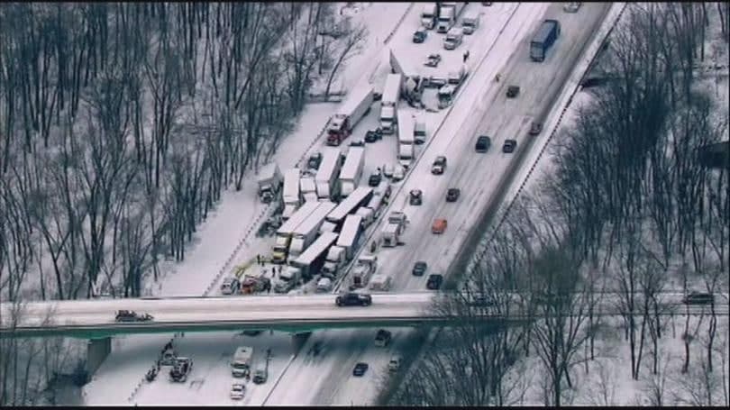 largest car pile up